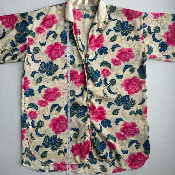 Vintage Victoria’s Secret Gold Label Women’s Gold Floral Night Shirt M/L - Picture 5 of 13